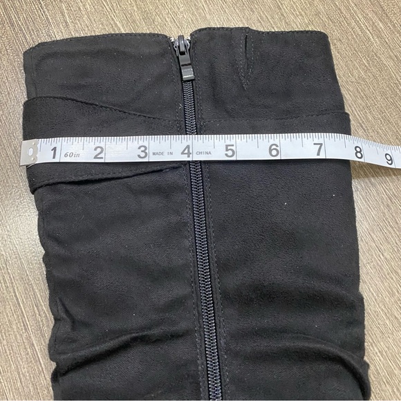 Journee Collection Black Jester Faux Suede Leather Boots 10 - Picture 10 of 10